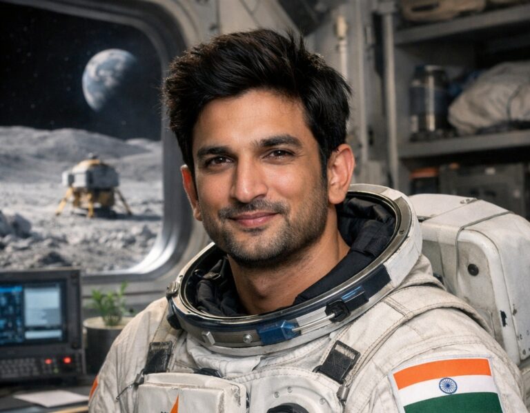 Sushant Singh Rajput on the Moon (Illustration)