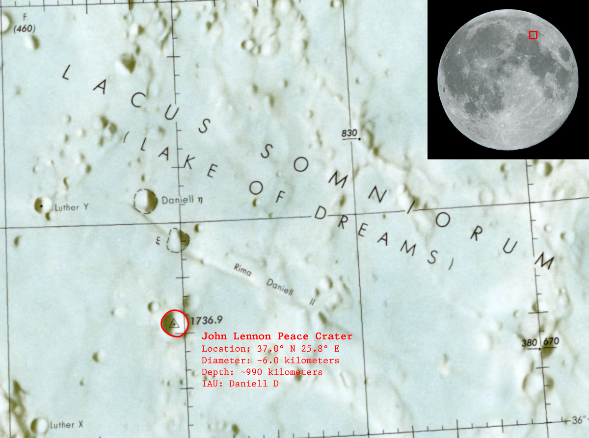 John Lennon Moon Crater (Photo Map)