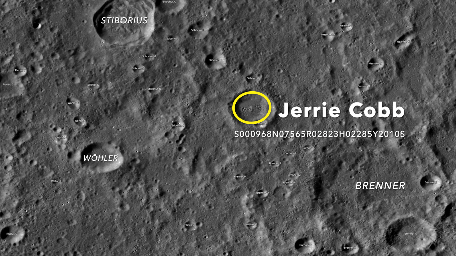 Crater Jerrie Cobb on the Moon (Photo)