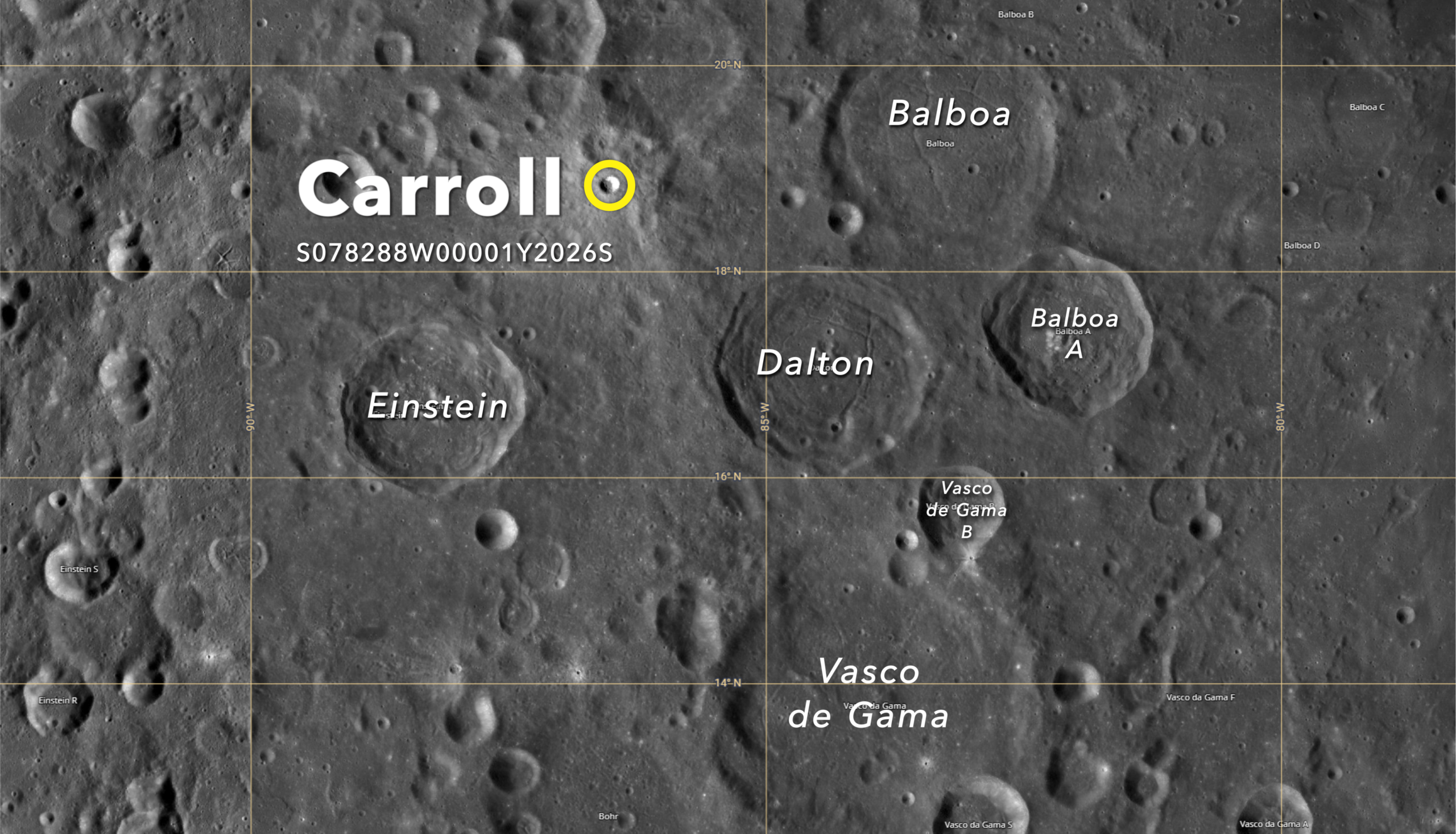 Crater 2026A Carroll Wiseman (Location on Moon)